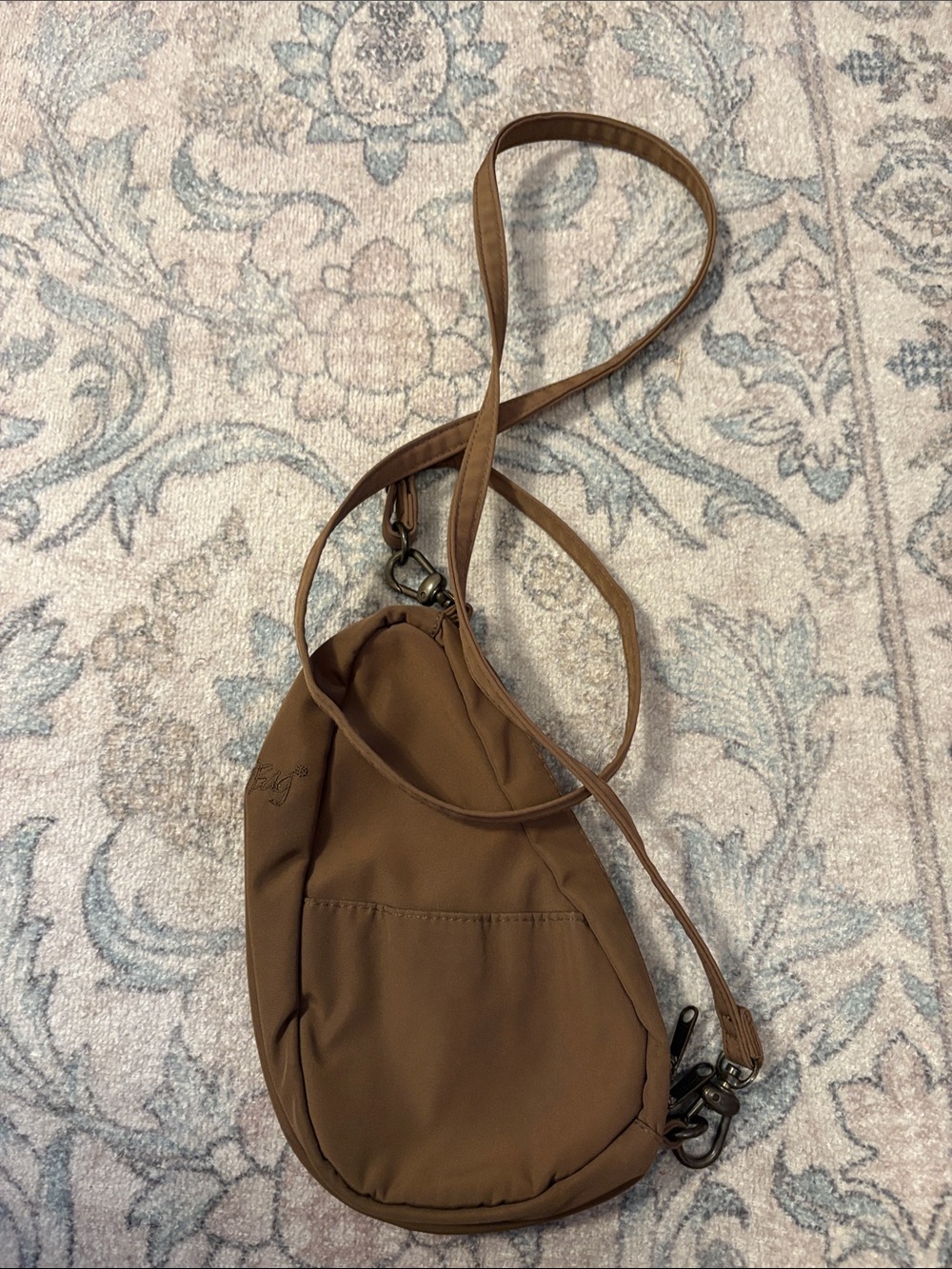 Ameribag Healthy Back Bag Brown Nylon Mini Sling Bag